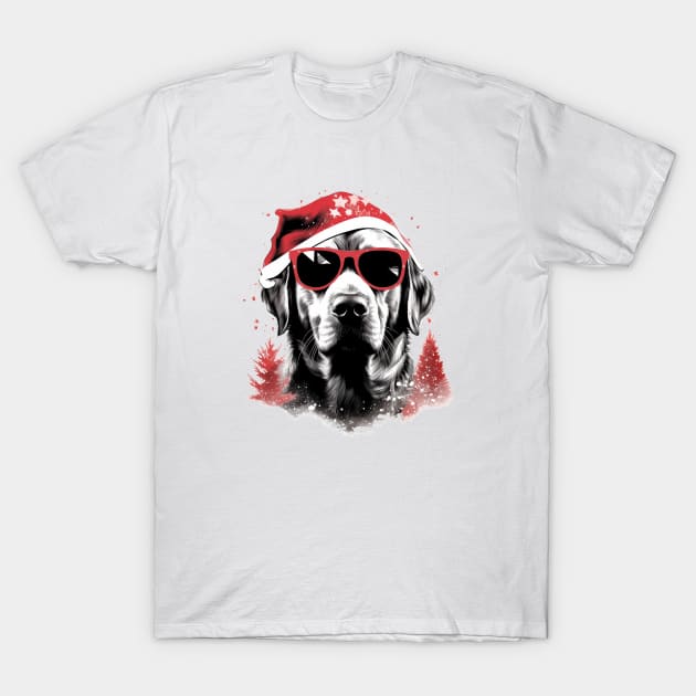 Magical Christmas Labrador in the snow: cute four-legged friend with festive hat T-Shirt by MLArtifex